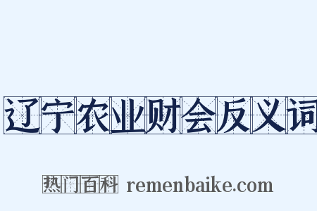 辽宁农业财会反义词是什么意思的图片